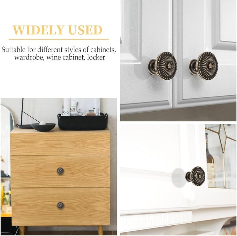 Vintage Zinc Alloy Cabinet Knobs Bronze Drawer Pull Handles 4pcs Furniture Hardware - Image 4